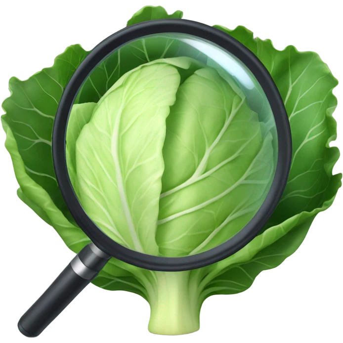 cabbage hold magnifying glass emoji
