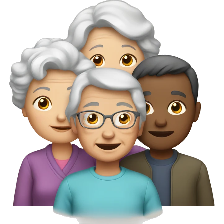 Grandma with a boy and girl emoji