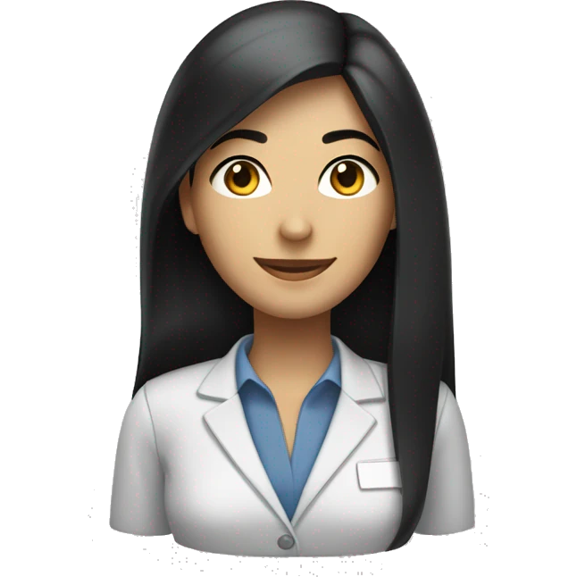 smiling black hair black eyes long straight hair white skin corporate worker woman half body emoji