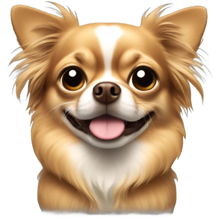 Long haired brown fat chihuahua emoji