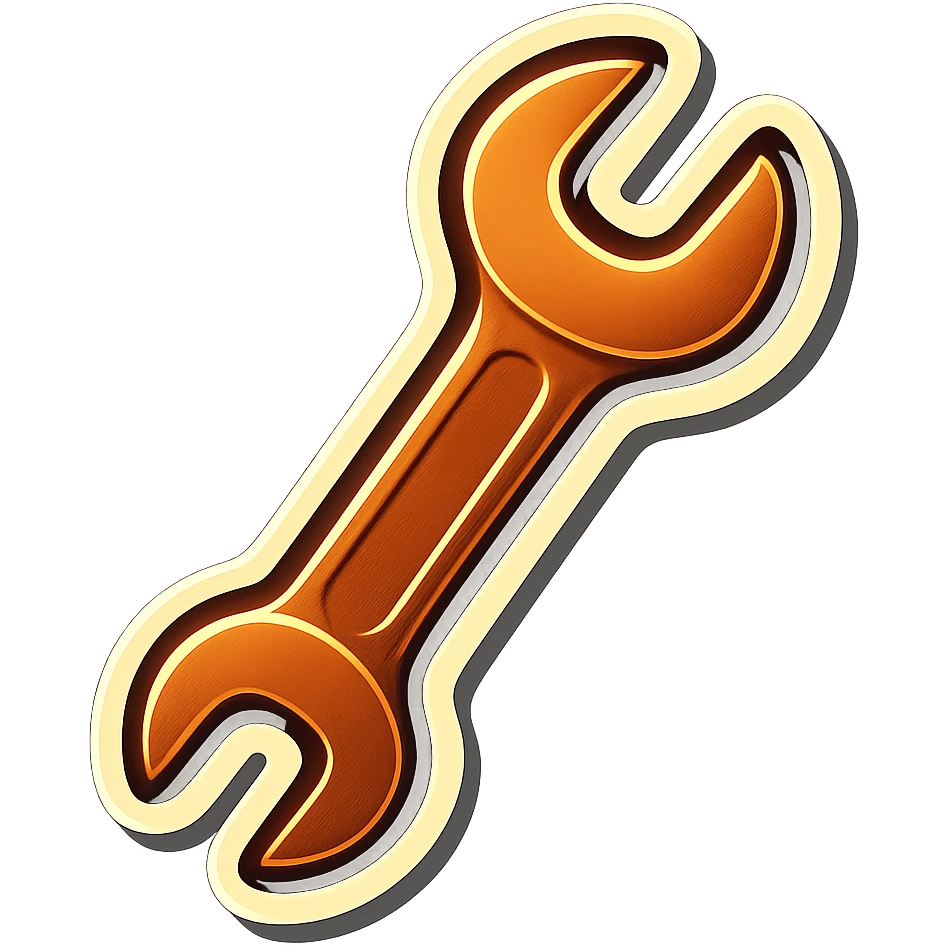 make me a white colour or brown wrench with white outline emoji