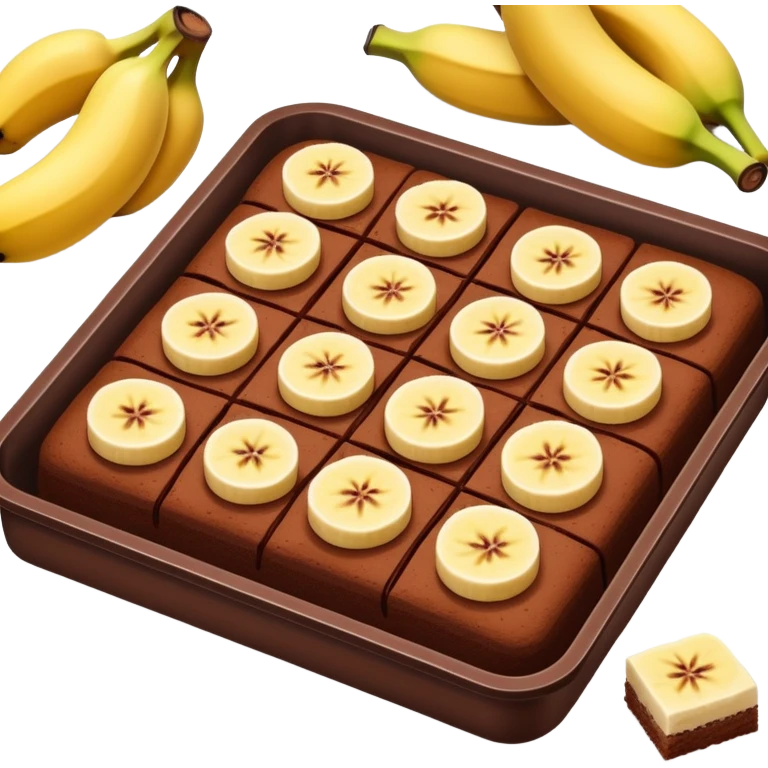 banana and cocoa flat cake in tray emoji