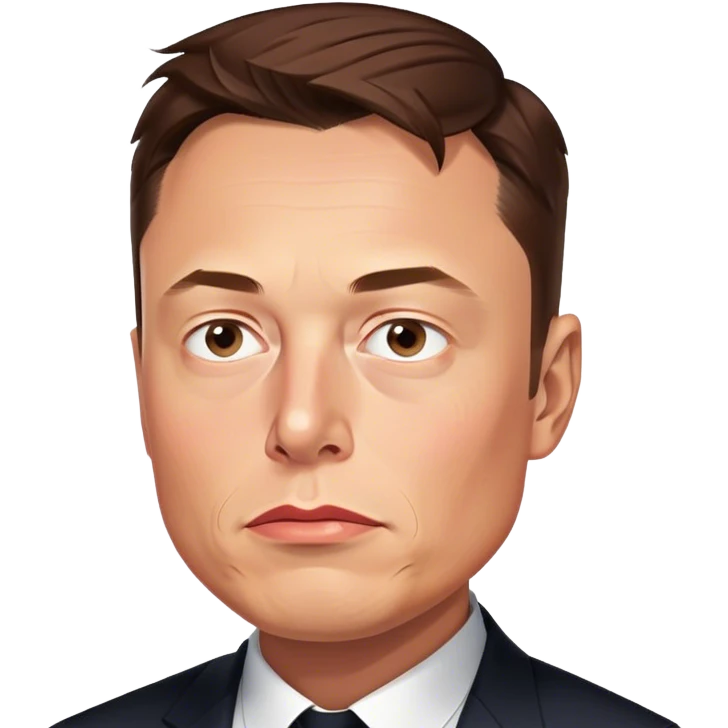 Elon Musk photorealistic brooding emoji