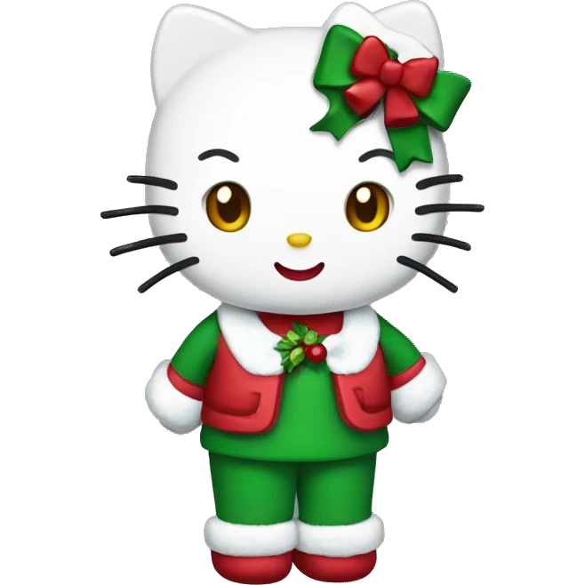 Hello kitty with Christmas clothes emoji