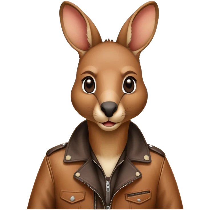 Kangaroo wearing a jacket in the desert emoji