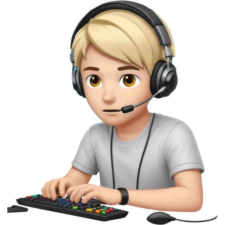 A gamer playing emoji