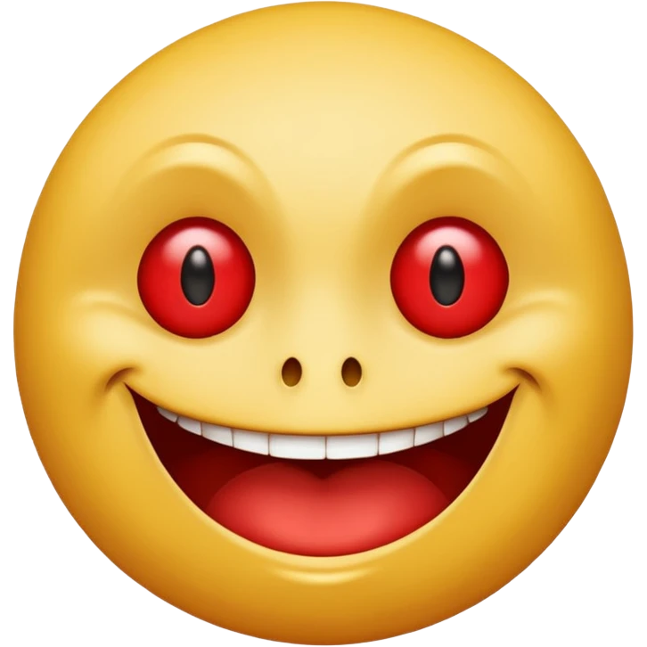 Insane smiley face who’s greedy and has red tired eyes  emoji