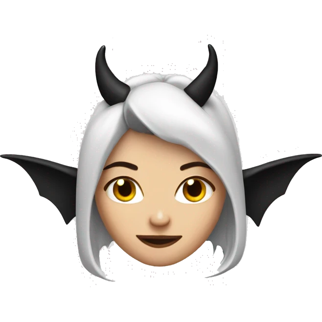 White women brunette devil horns  emoji