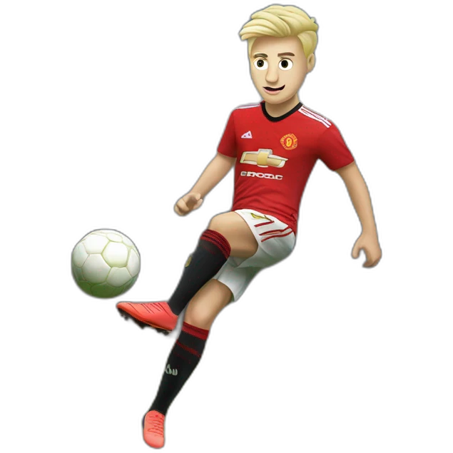 blonde manchester united player kicking emoji