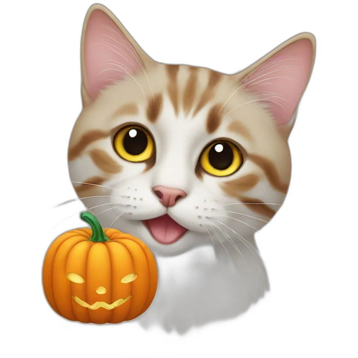 cat with pumpkin emoji