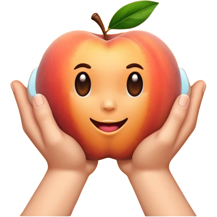 Hands slapping a peach emoji
