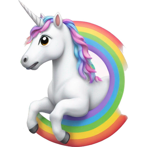 Unicorn on a Rainbow  emoji
