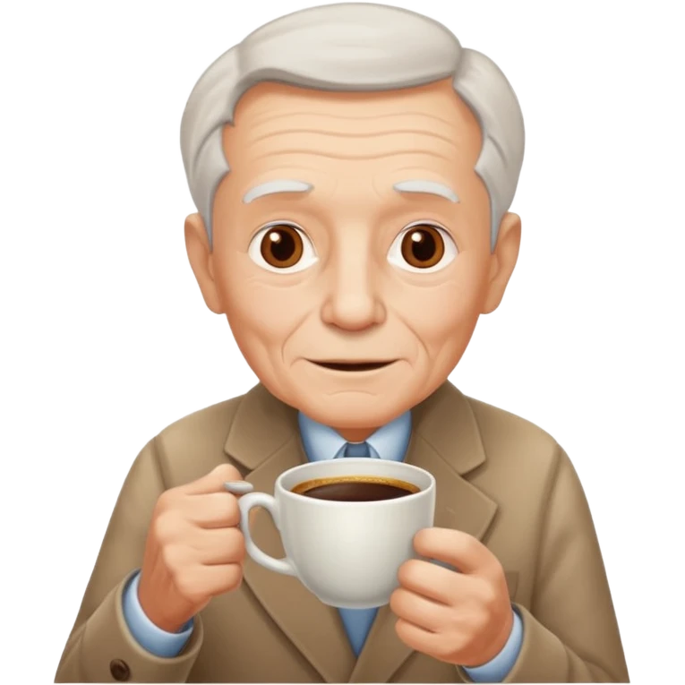 elderly with coffee men emoji
