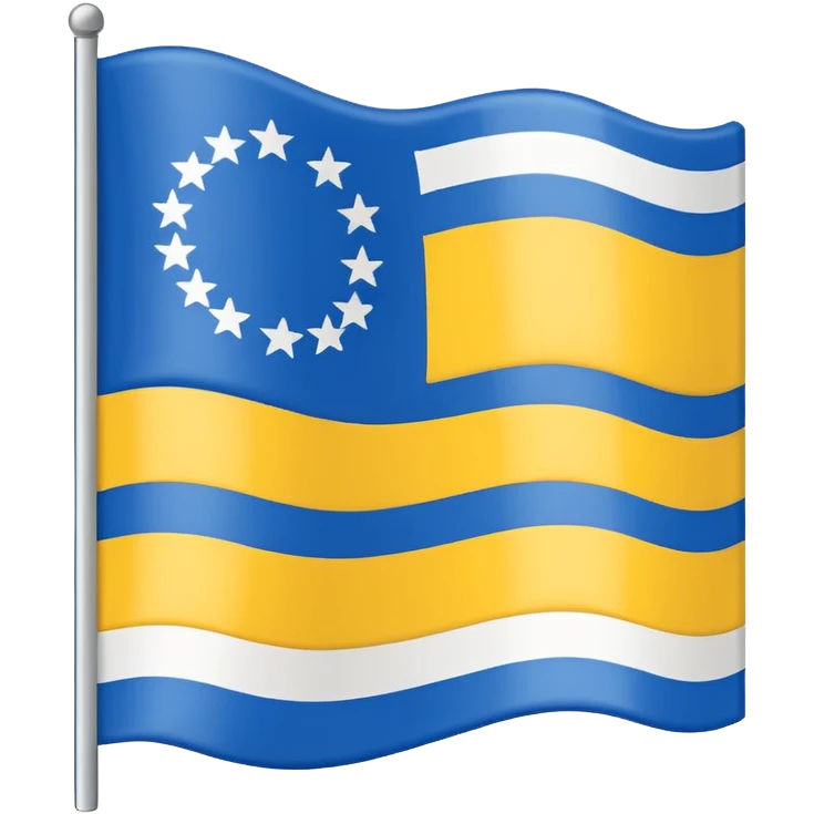 A flag with Blue on top than in the middle White and on the bottom yellow only Like 3 Stripes  emoji