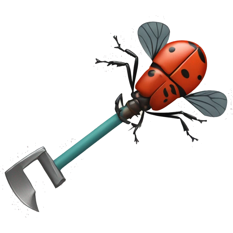 bug being squashed by hammer emoji
