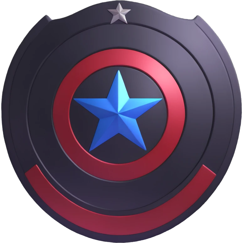 captain america vibranium shield with star emoji