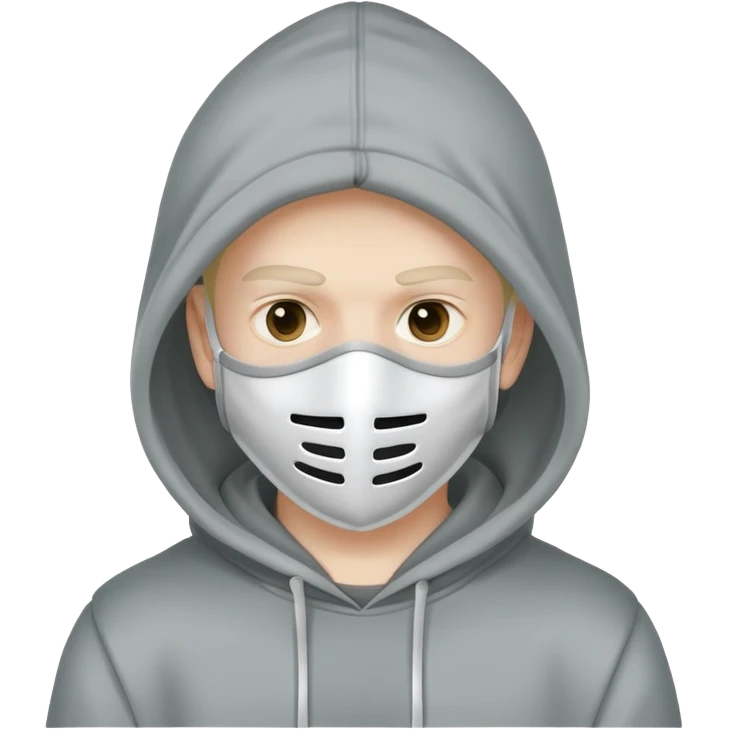 A guy with a mask and a hoodie emoji