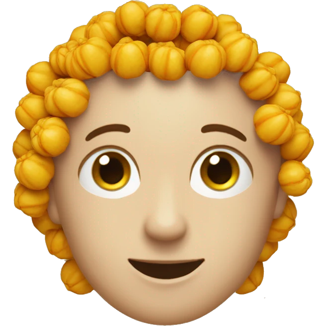 crea una emoji con forma de curcuma con ojitos y boca que este feliz emoji