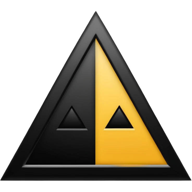Minimalist, high-contrast emoji logo representing the Dark Triad personality traits. A clean black triangle as the main shape, inside three original symbolic icons:psychopaty, narcissim and machiavellianism .Smooth vector style,dark aesthetic, 4K. emoji