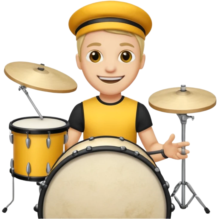 yellow drummer at drum kit emoji