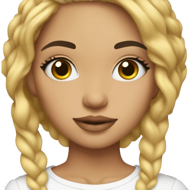 Chica, top blanco, pelo liso,make up Latina  emoji