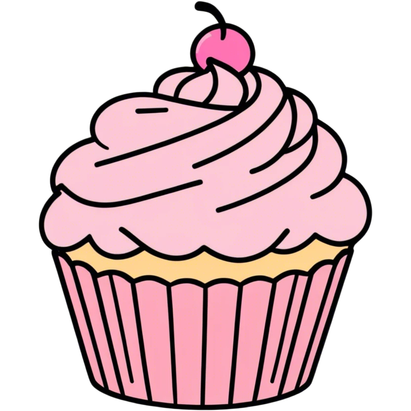 Cupcake with pink icing emoji