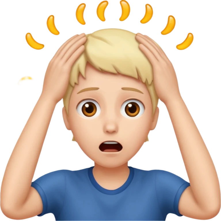 Shocked face with hands on the top of their head emoji