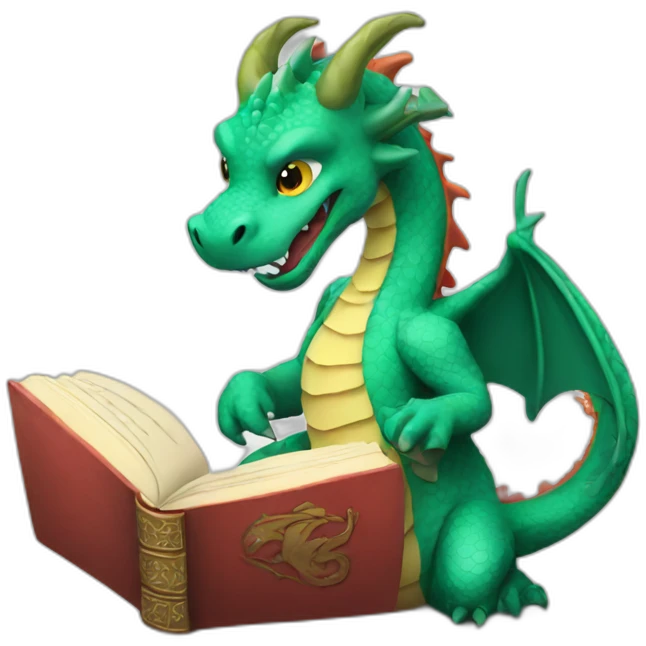 Dragon with a book emoji