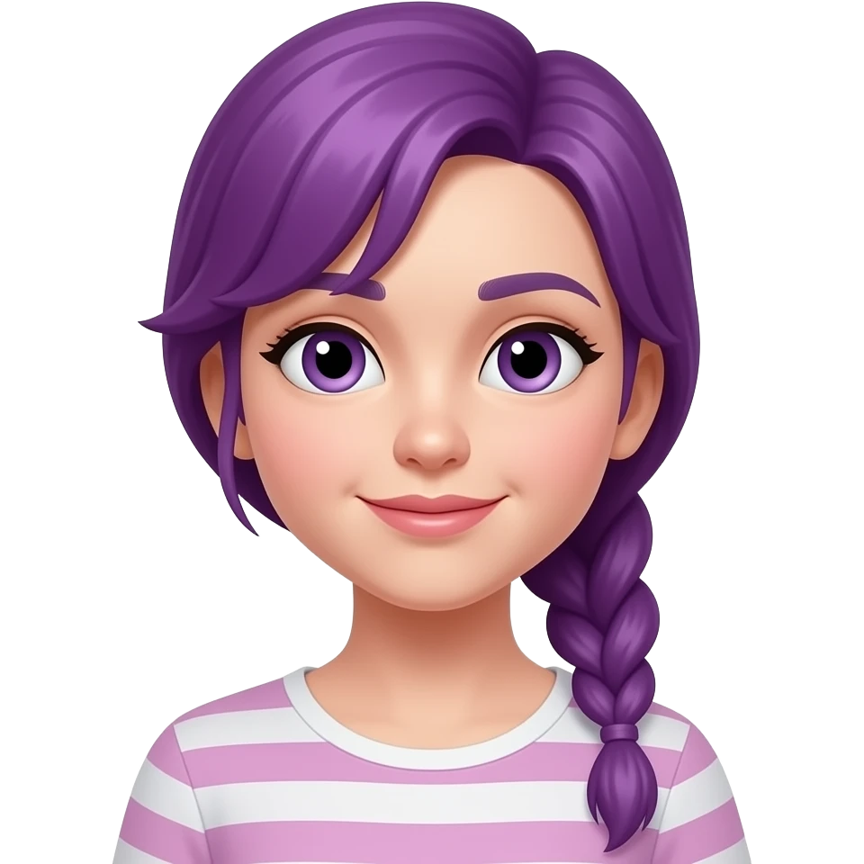 emoji chica pelo violeta con una trenza emoji