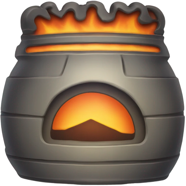 A  flamed alchemy furnace emoji,like github logo emoji