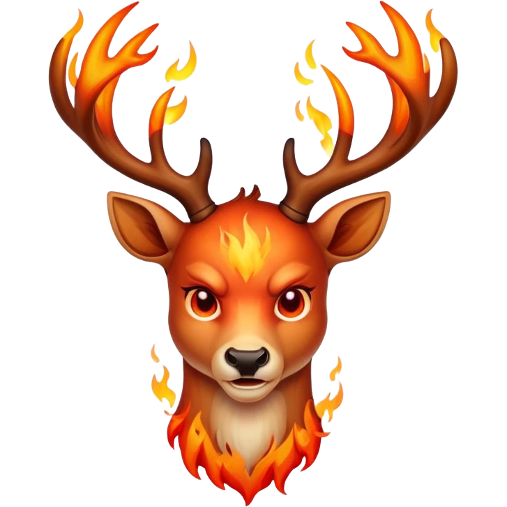 Whole deer angry fire emoji