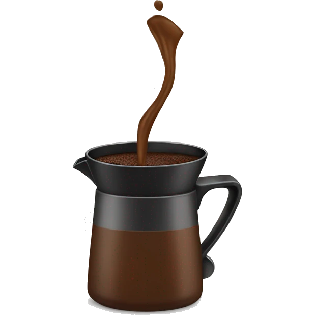 a moka pot pouring coffee emoji