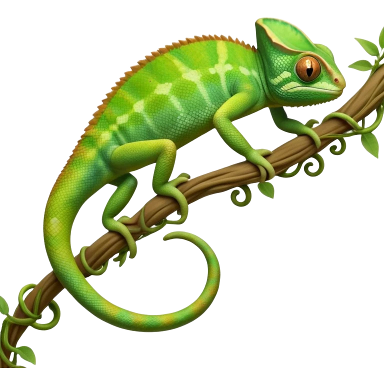 cinematic-chameleon-realistic-full-body-climbing-emoji,-slender-body-gripping-a-twisting-vine-with-prehensile-feet,-scaly-green-skin-shifting-shades-with-its-environment,-large-bulging-eyes-rotating-independently,-delicate-coiled-tail-curling-behind,-long-tongue-slightly-protruding-as-if-ready-to-strike,-simplified-yet-realistic-focused-features,-highly-detailed,-glowing-with-an-ethereal-forest-light emoji