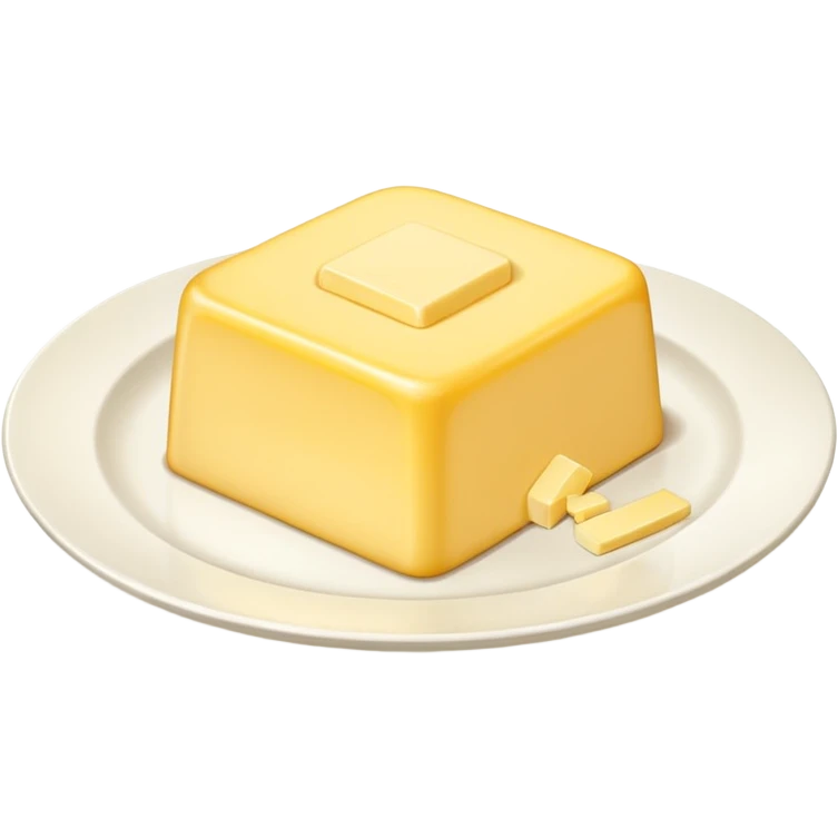 Butter piece on the white plate  emoji
