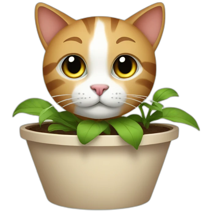 a cat in a flower pot emoji