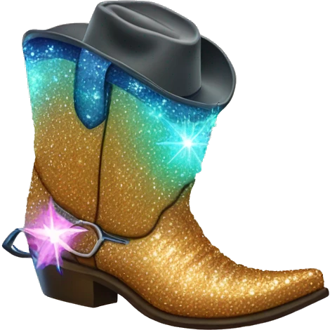 Sparkly cowboy boots emoji