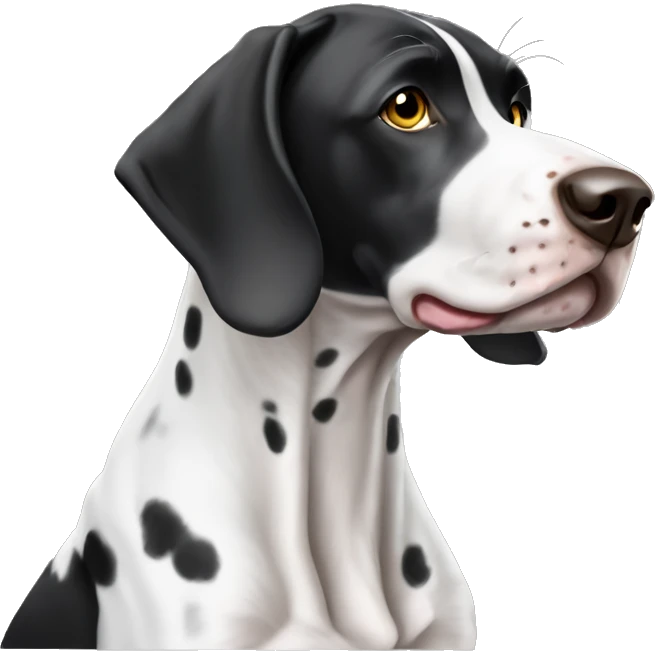 Black and white shorthair pointer emoji