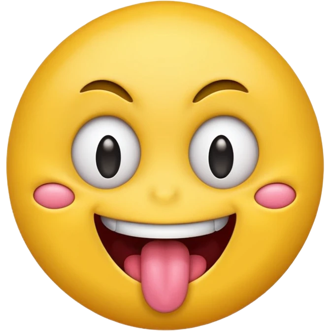yellow emoji face with crazy eyes emerging from face and tongue sticking out wildly  emoji