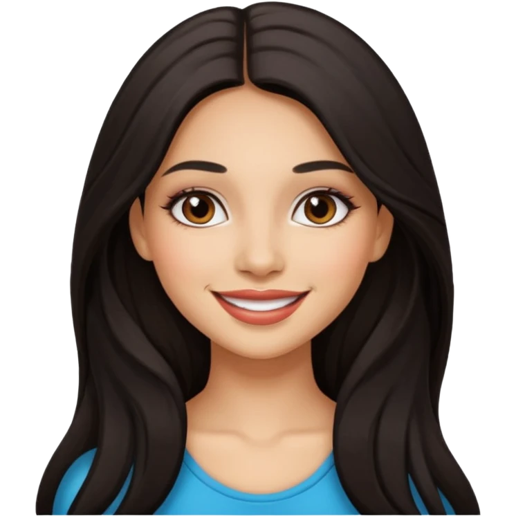 pretty girl dark long hair latina makeup emoji