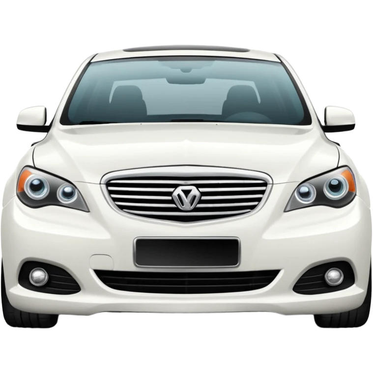 A cinematic, high-detail photograph of a glossy white Ravon Gentra 2013 sedan with tinted windows and custom alloy rims emoji