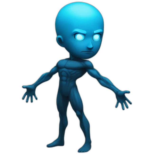 dr manhattan in a low squat rear angle emoji
