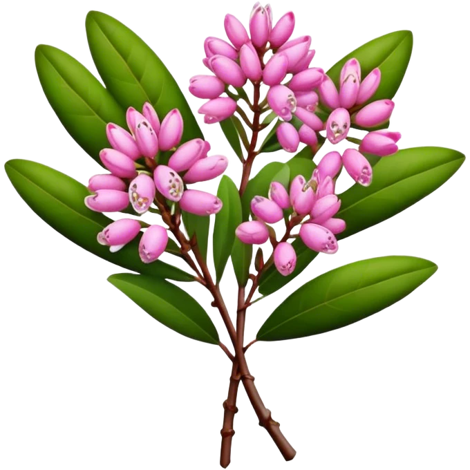 luxuriant bouquet Mountain laurel, luxuriant, stem, leaf, bud emoji