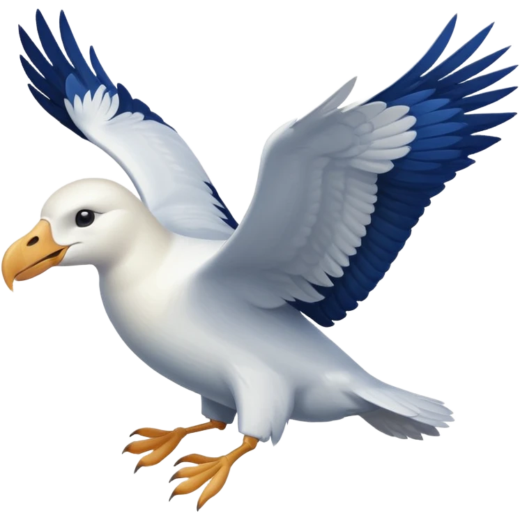 Albatross flying dark blue instead of black wings emoji