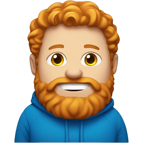 A fat ginger with a beard and blue hoodie emoji
