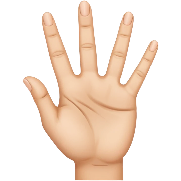 Mano con los cuatro dedos levantados y el índice doblado emoji