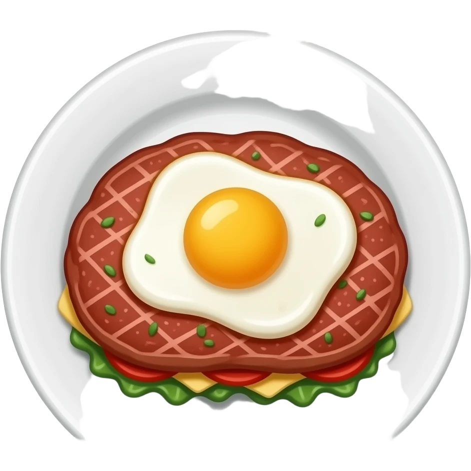 meat milanese with egg emoji