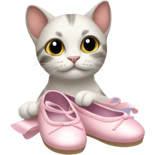 Cat with ballet shoes emoji