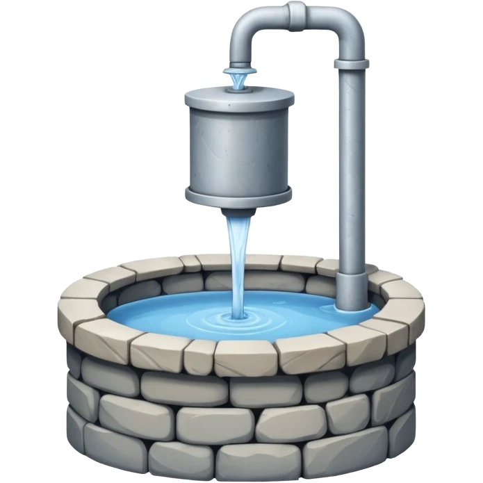 a minimalistic water well made out of stone emoji