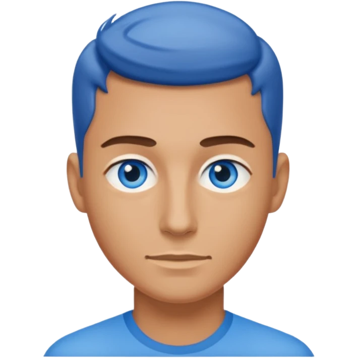 stylish male portrait close up blue eay emoji
