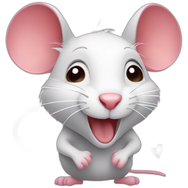 Cute crazy rat making hearts  emoji